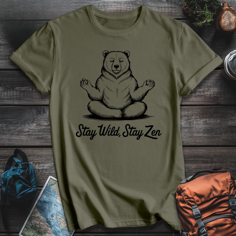 Printify T-Shirt Military Green / S Stay Zen T-Shirt