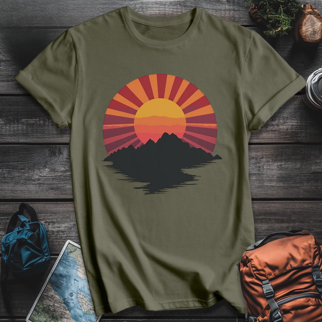 Printify T-Shirt Military Green / S Sunset Serenity T-Shirt