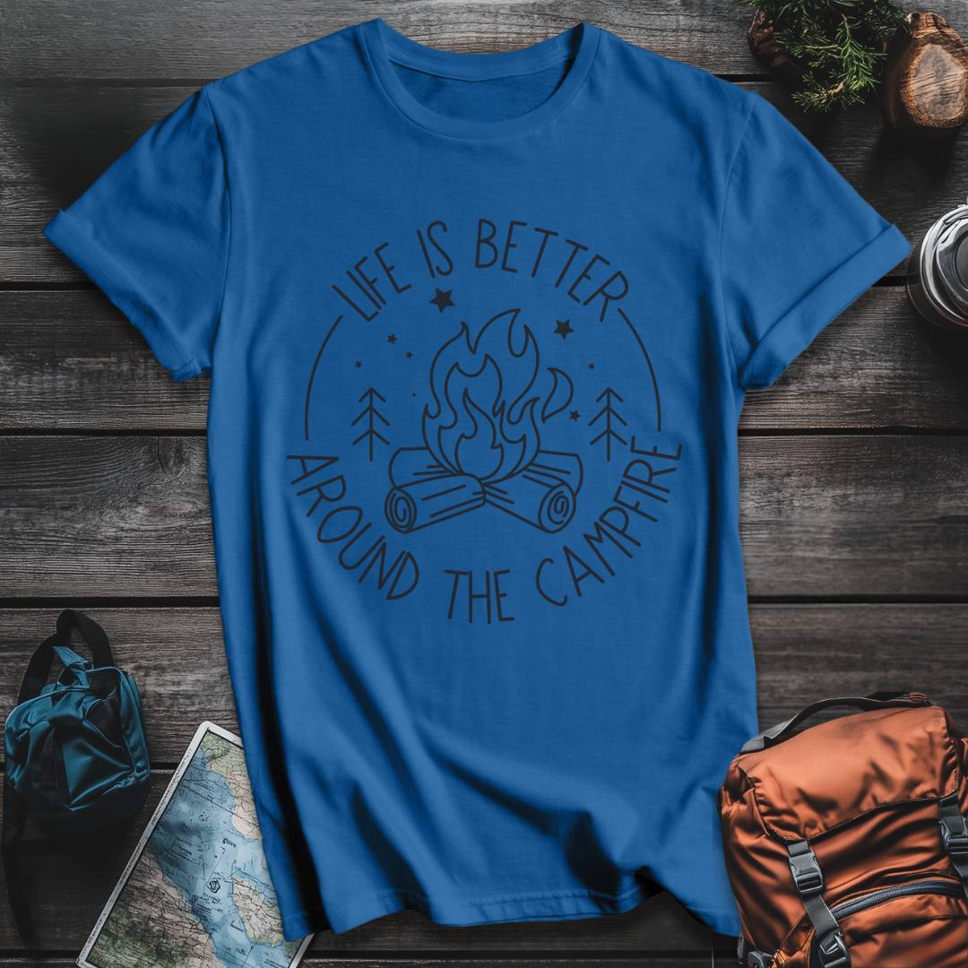 Printify T-Shirt Royal / S Life is Better Campfire T-Shirt