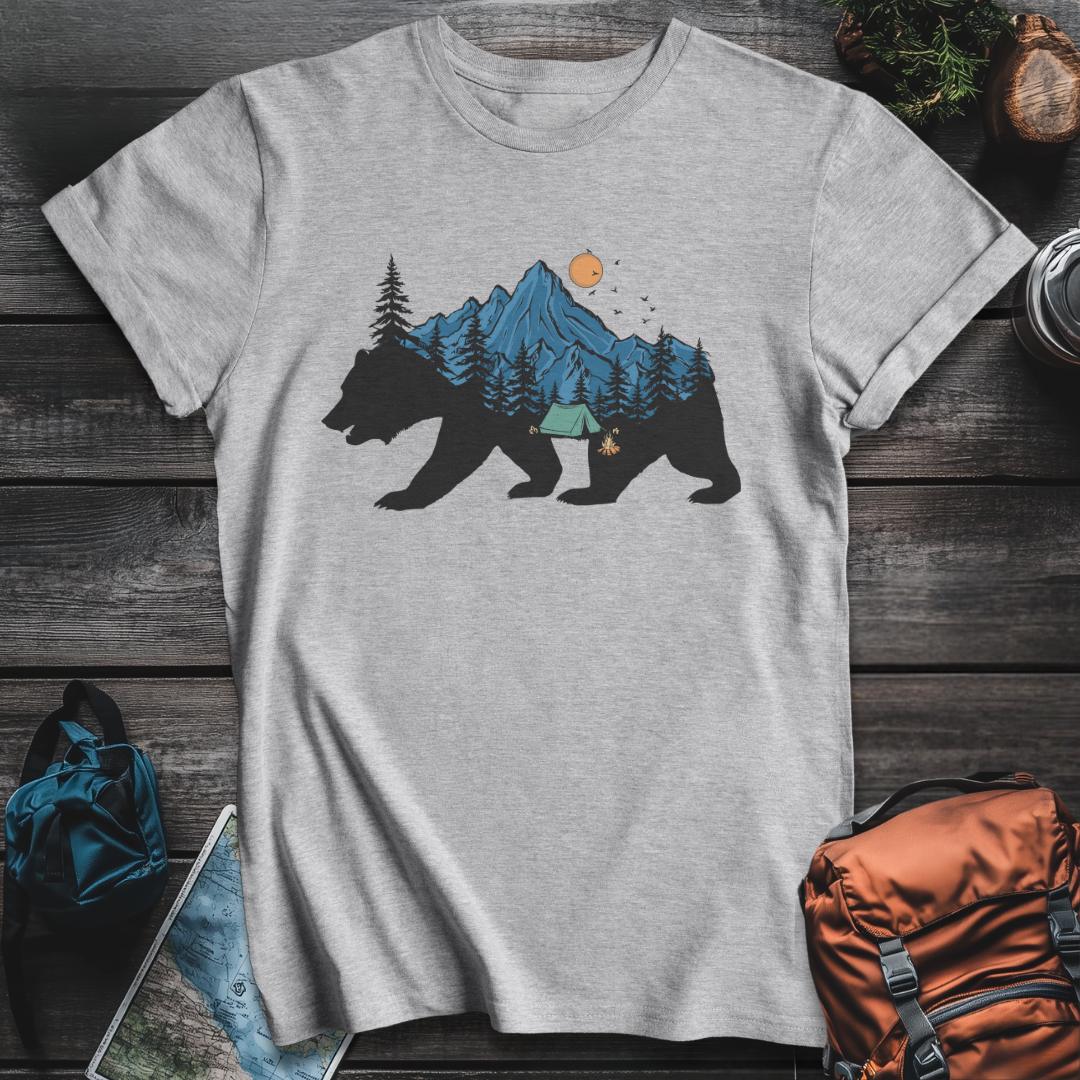 Printify T-Shirt Sport Grey / S Bear Camp Scene T-Shirt