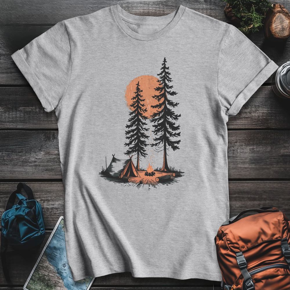 Printify T-Shirt Sport Grey / S Camping Pines T-Shirt