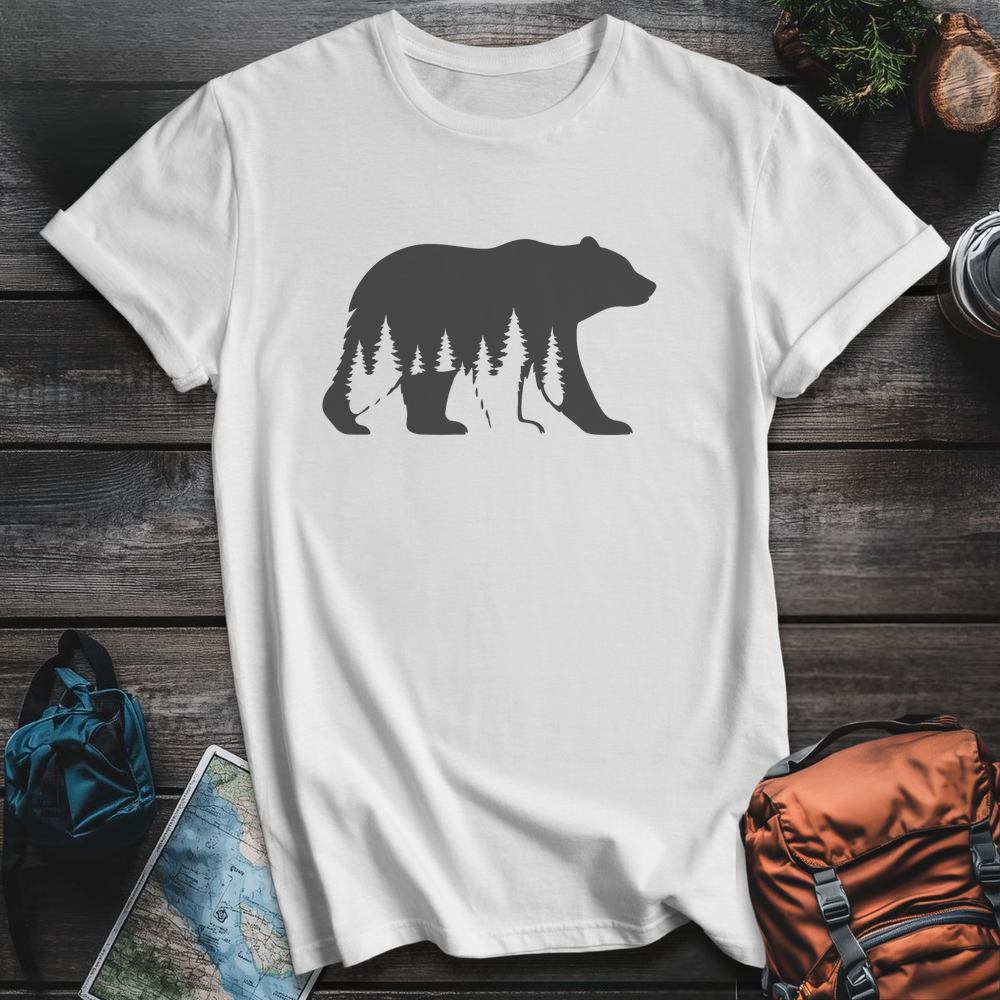 Printify T-Shirt White / S Bear Wilderness T-Shirt