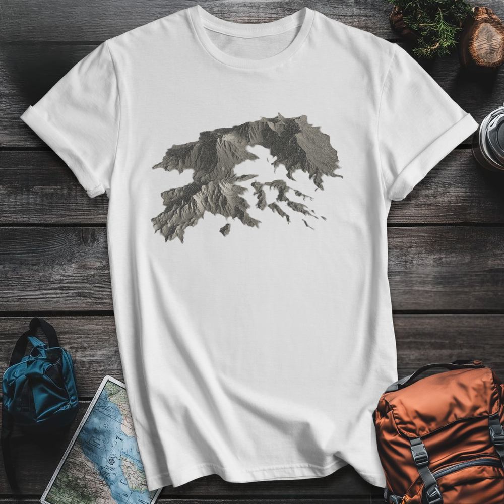 Printify T-Shirt White / S Mountain Topographic T-Shirt