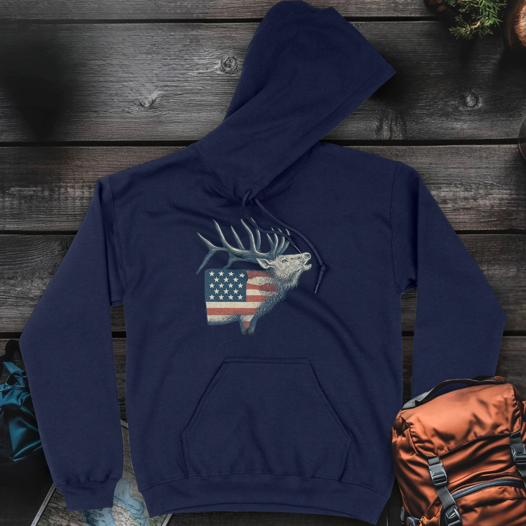 American Flag Elk - Navy