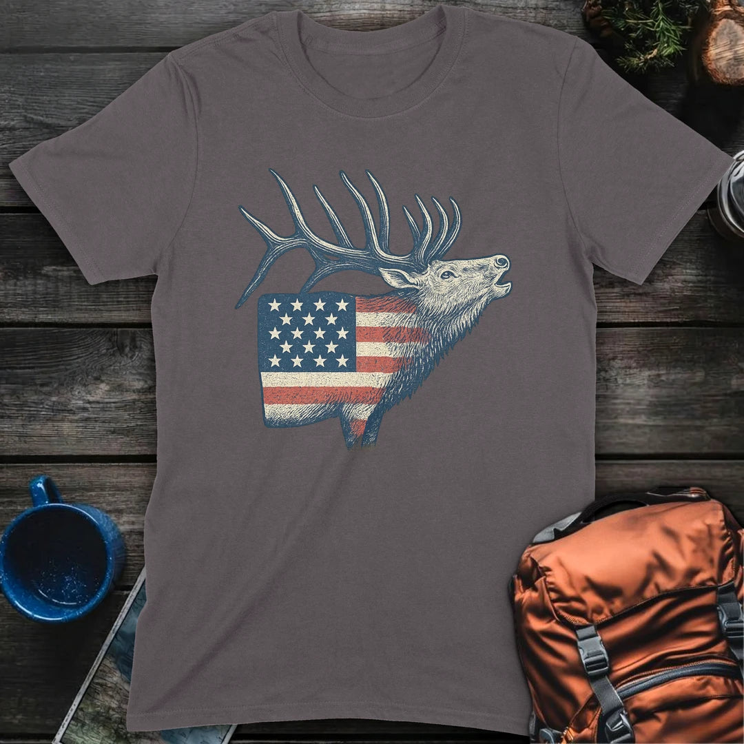 American Flag Elk - Charcoal
