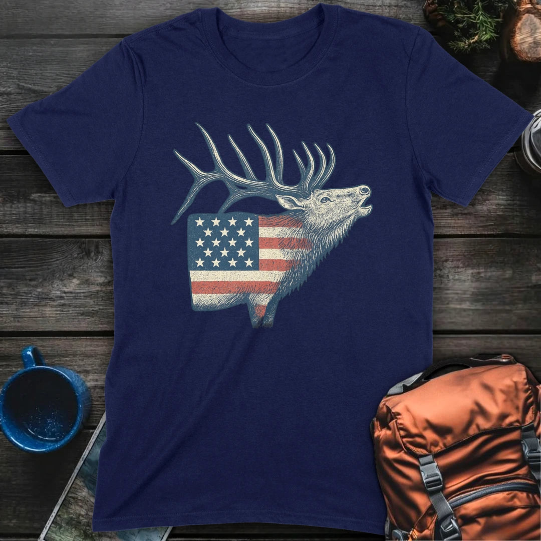 American Flag Elk - Navy