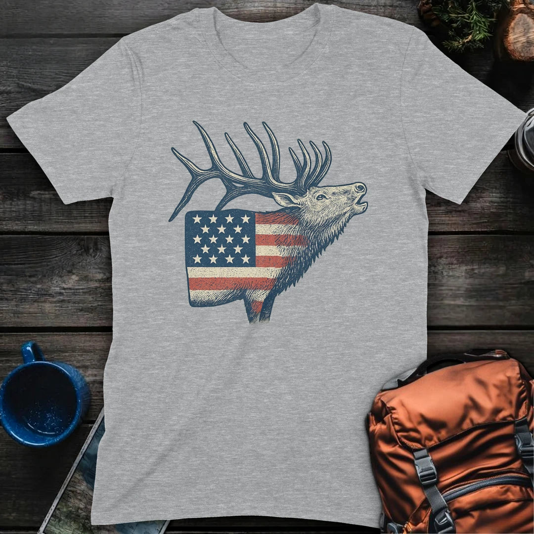 American Flag Elk - Sport Grey
