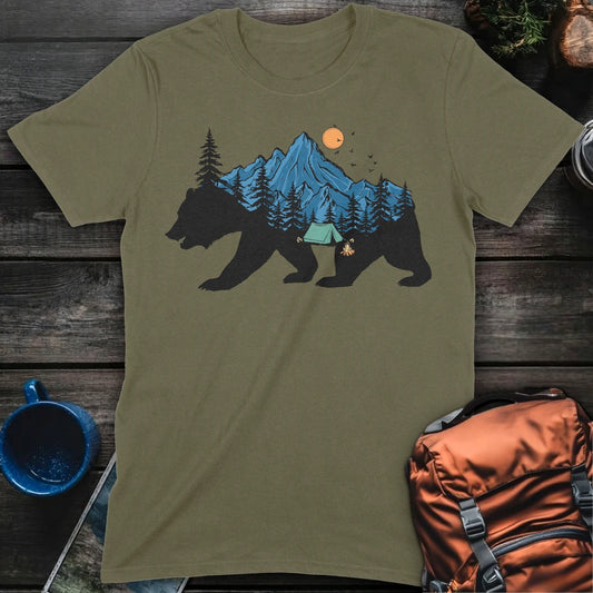 Bear Camp Scene - Military Green