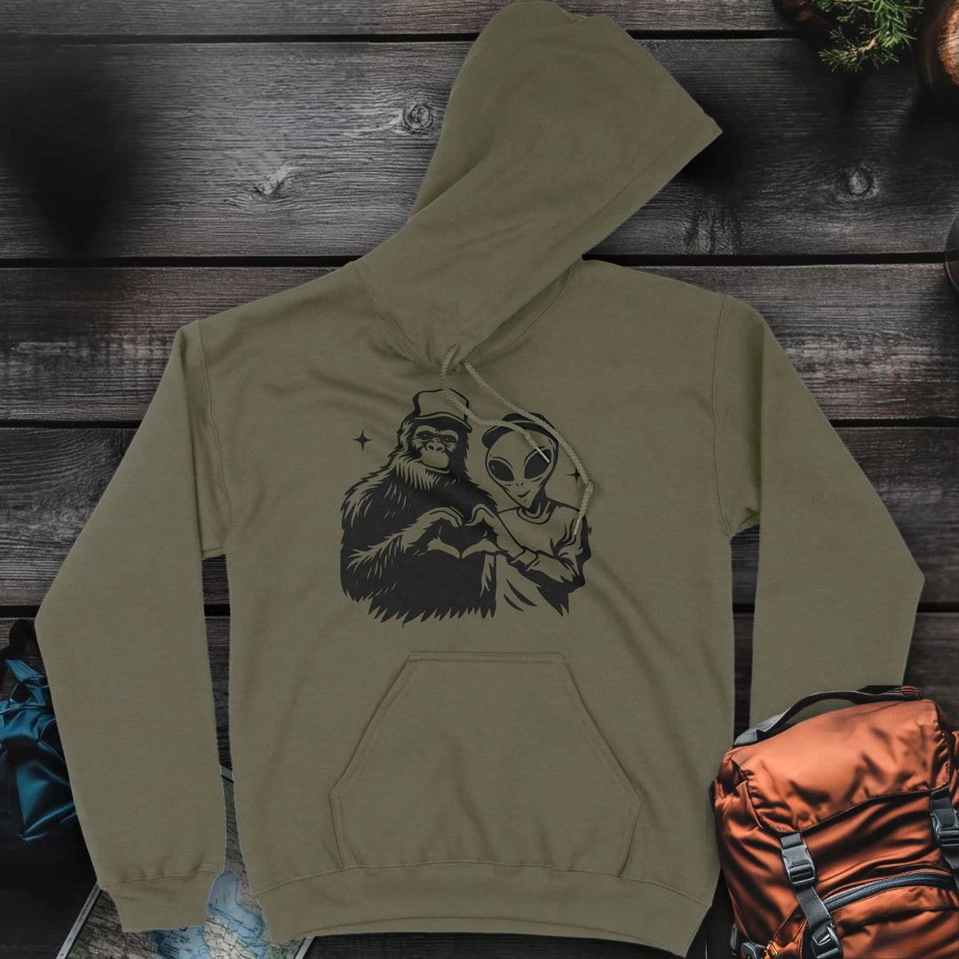 Bigfoot and Alien - Military Green