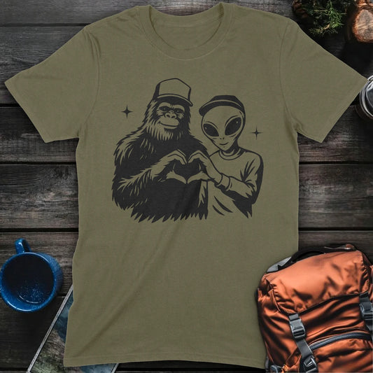 Bigfoot and Alien - Military Green