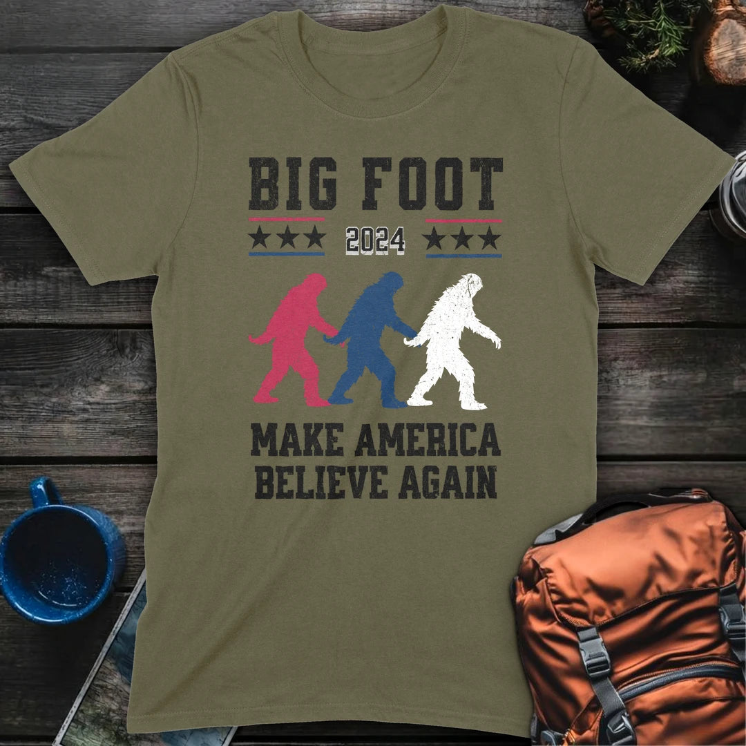 Bigfoot For President Vintage - Military Green