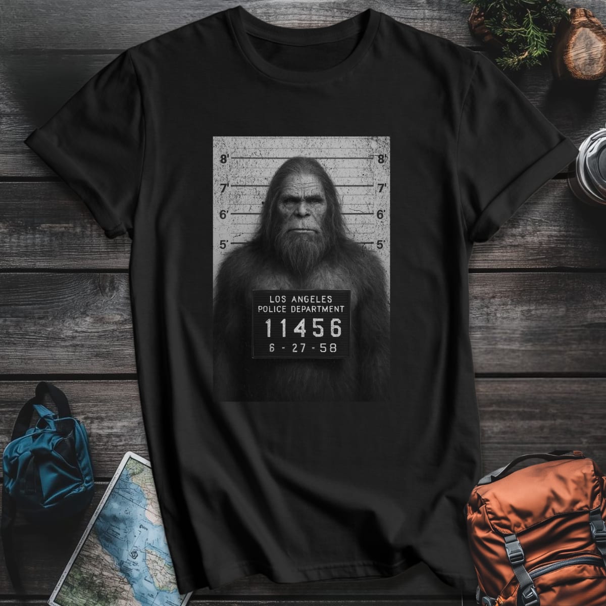 Mugshot Sasquatch T-Shirt - Black variant
