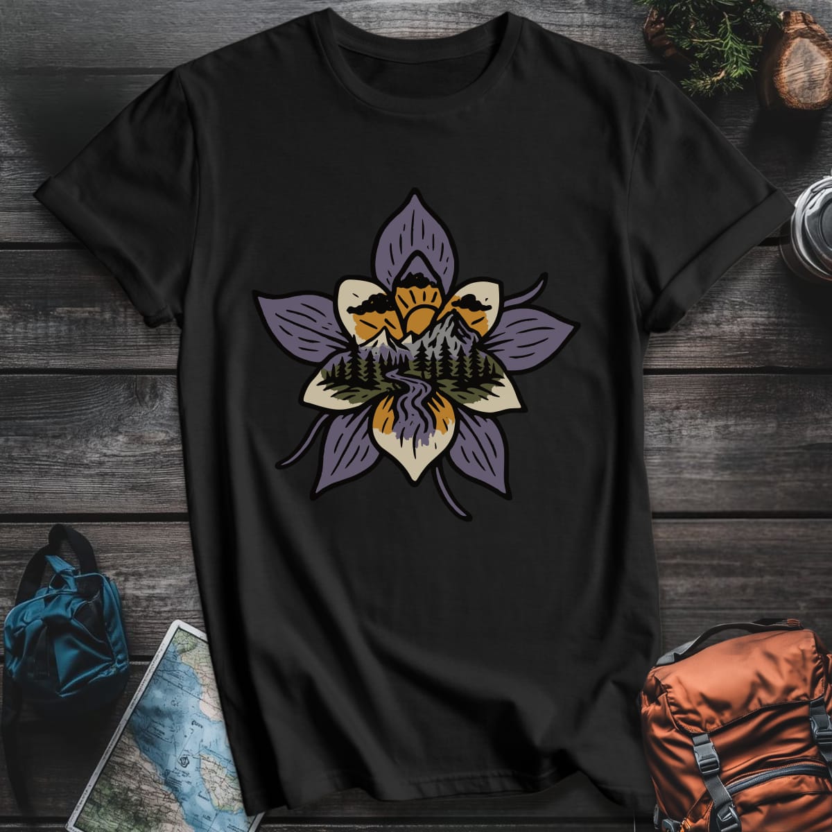 Columbine Mountain T-Shirt - Black variant