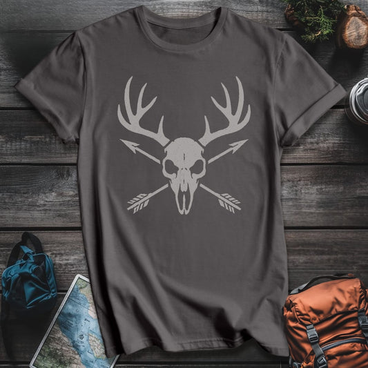 Skull & Antlers T-Shirt - Charcoal variant