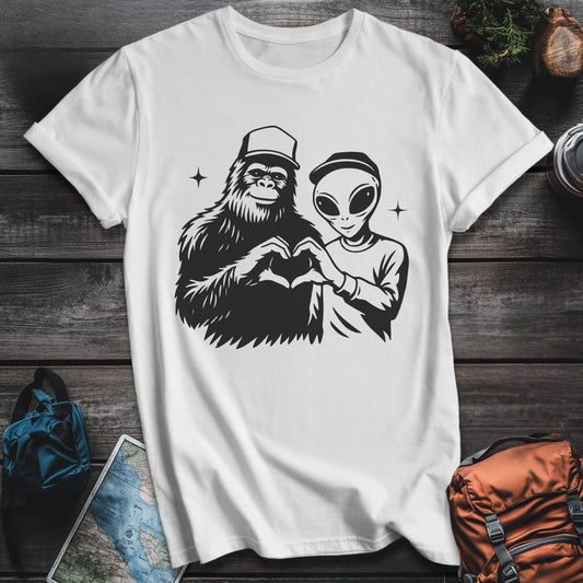 Bigfoot and Alien T-Shirt - White variant