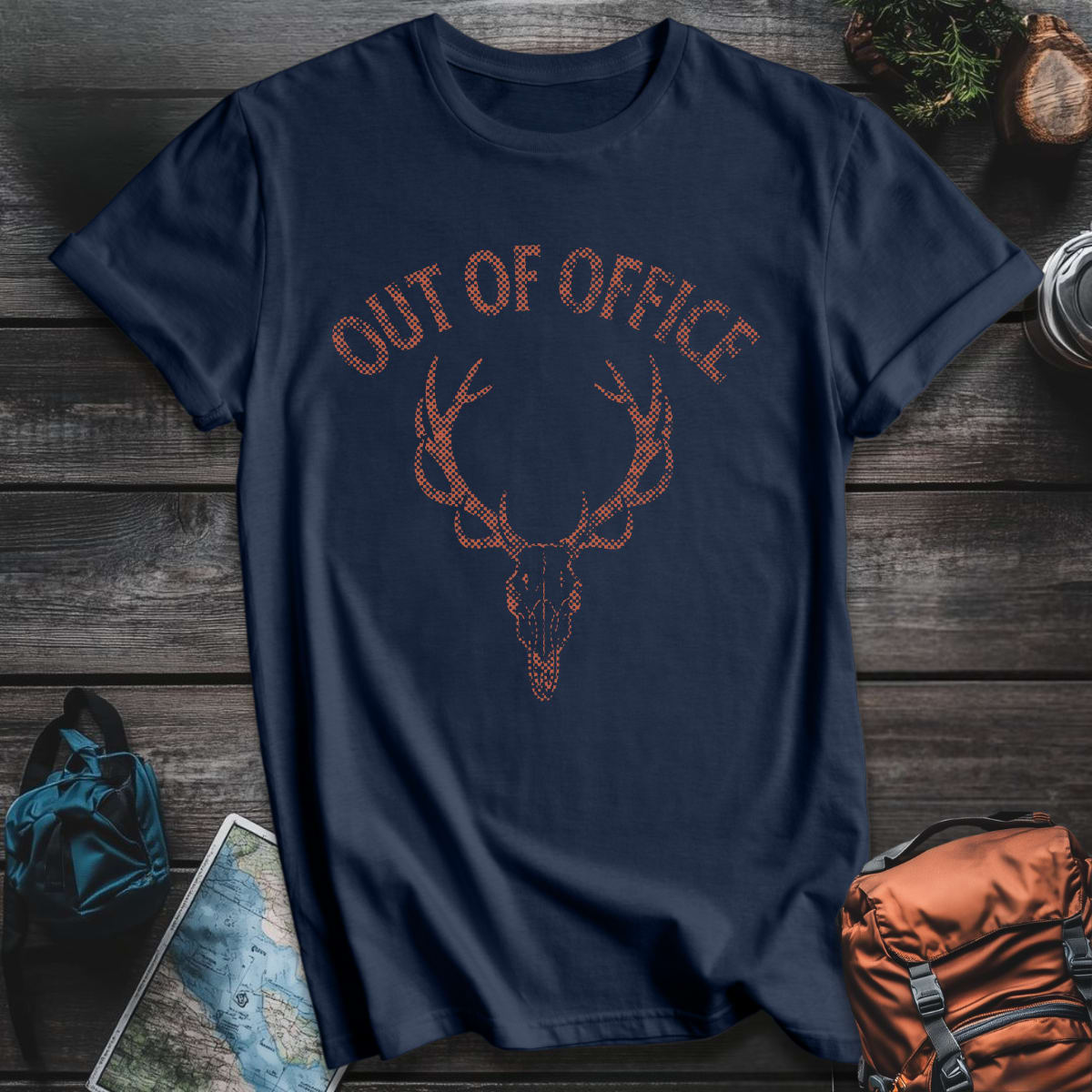 Out of Office Hunting T-Shirt - Navy variant