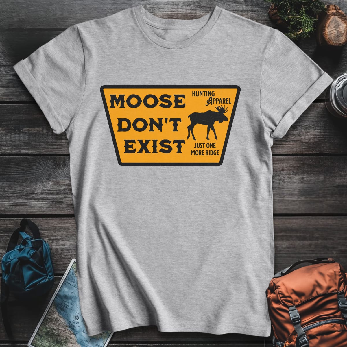Moose Don't Exist T-Shirt - Sport Grey variant