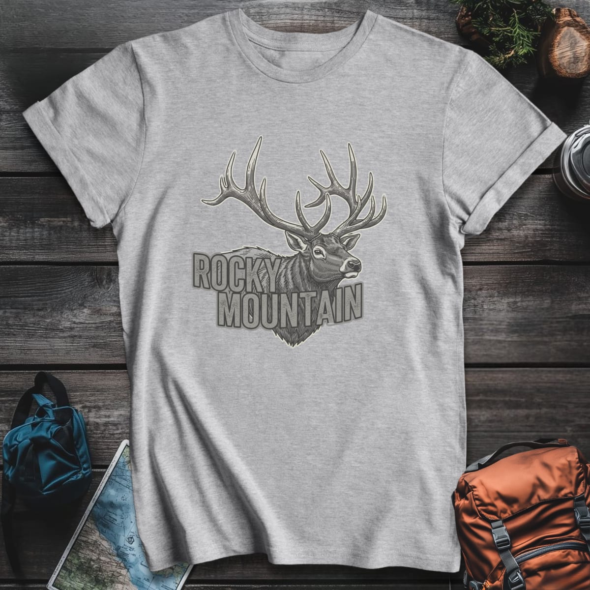 Rocky Mountain Elk T-Shirt - Sport Grey variant