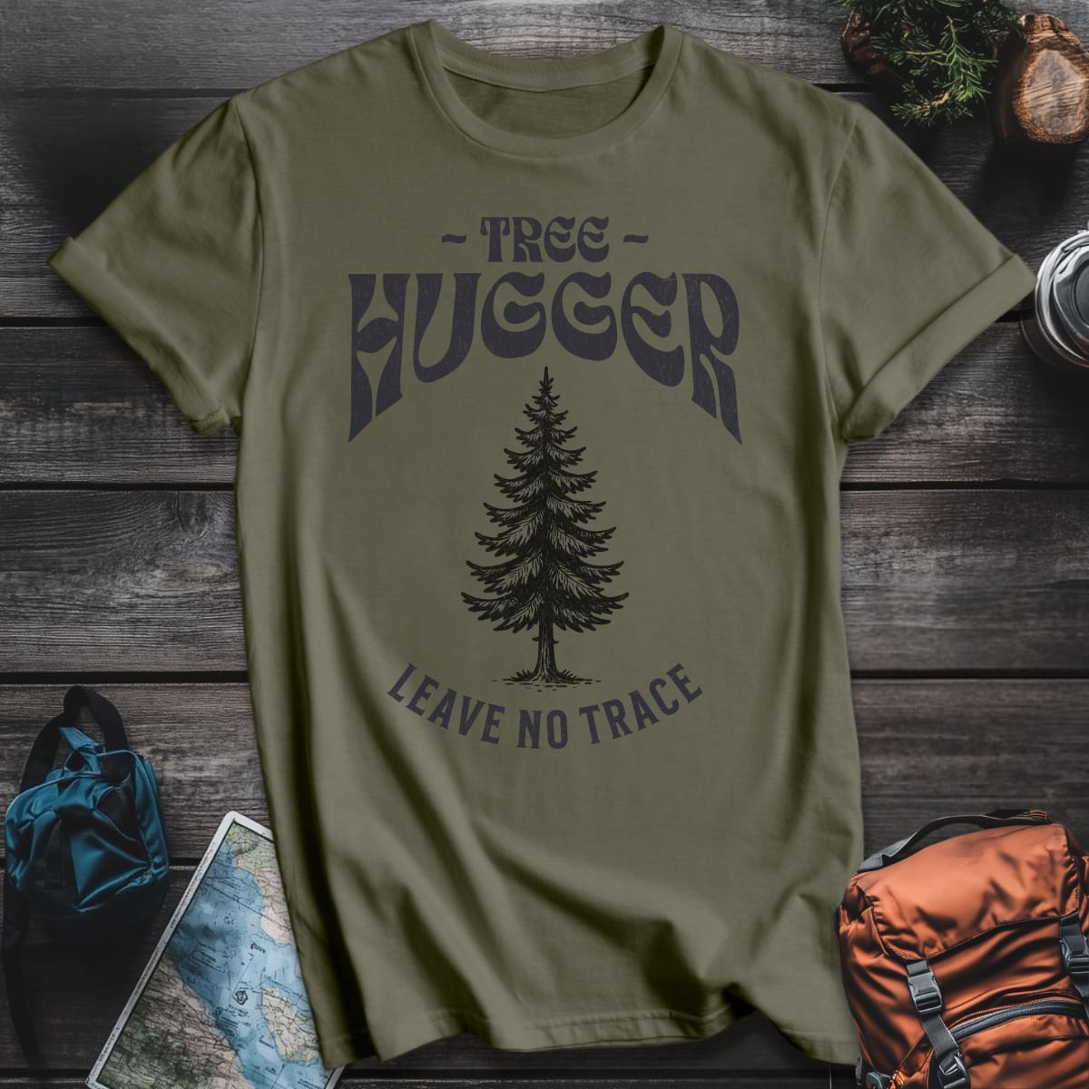 Tree Hugger T-Shirt - Military Green variant