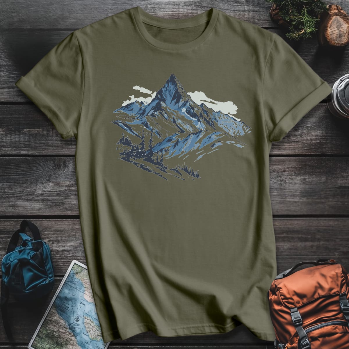 Mountain Majesty T-Shirt - Military Green variant