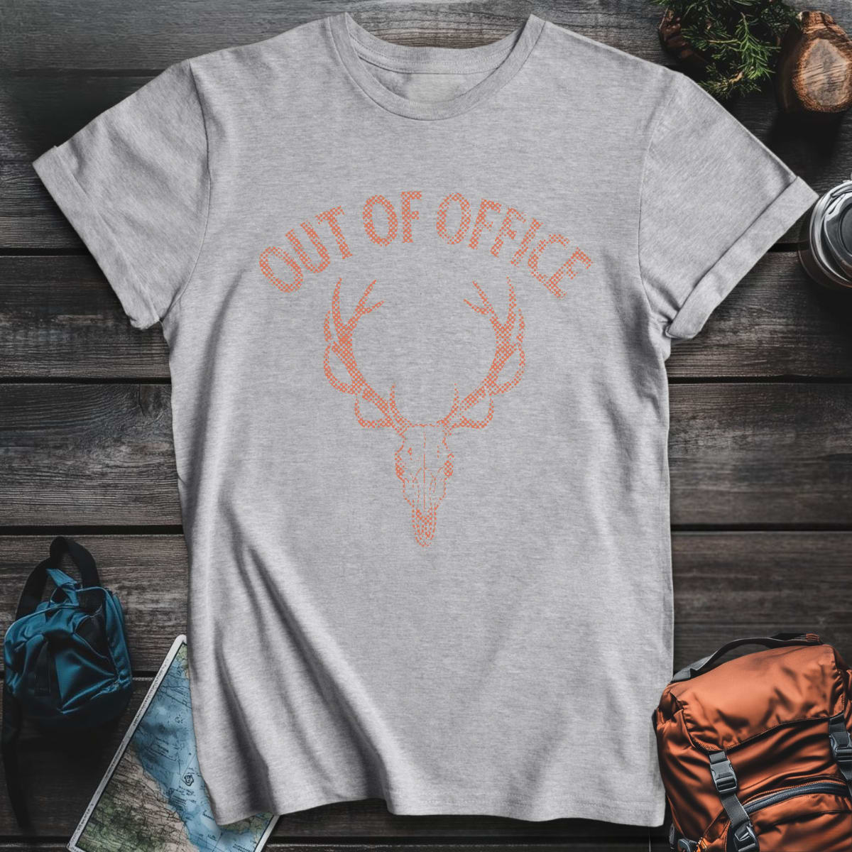 Out of Office Hunting T-Shirt - Sport Grey variant