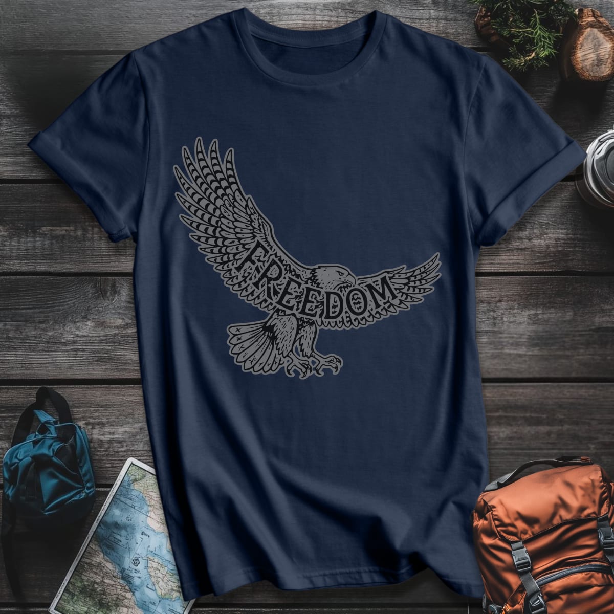 Freedom Soars Grey T-Shirt - Navy variant