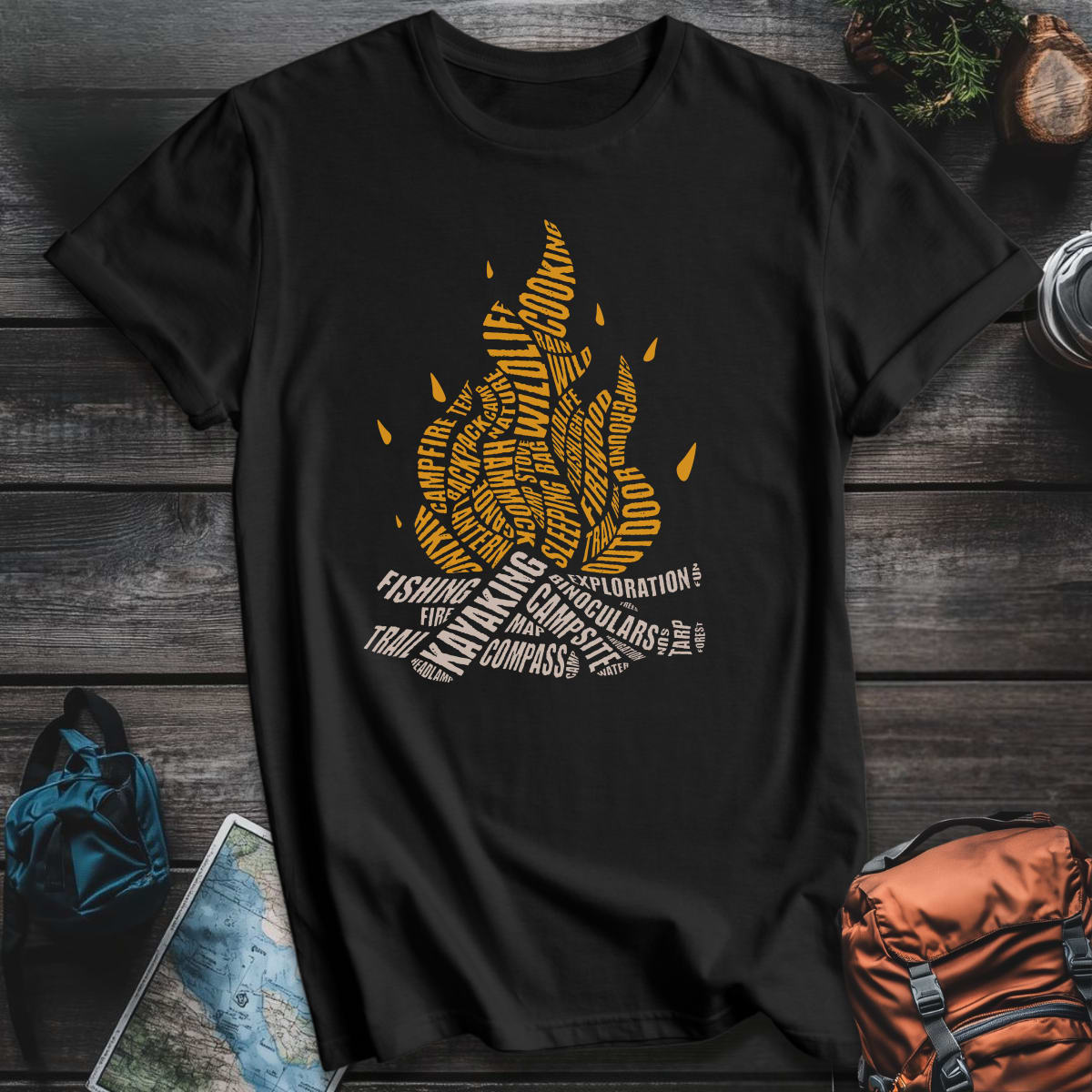 Campfire Words T-Shirt - Black variant