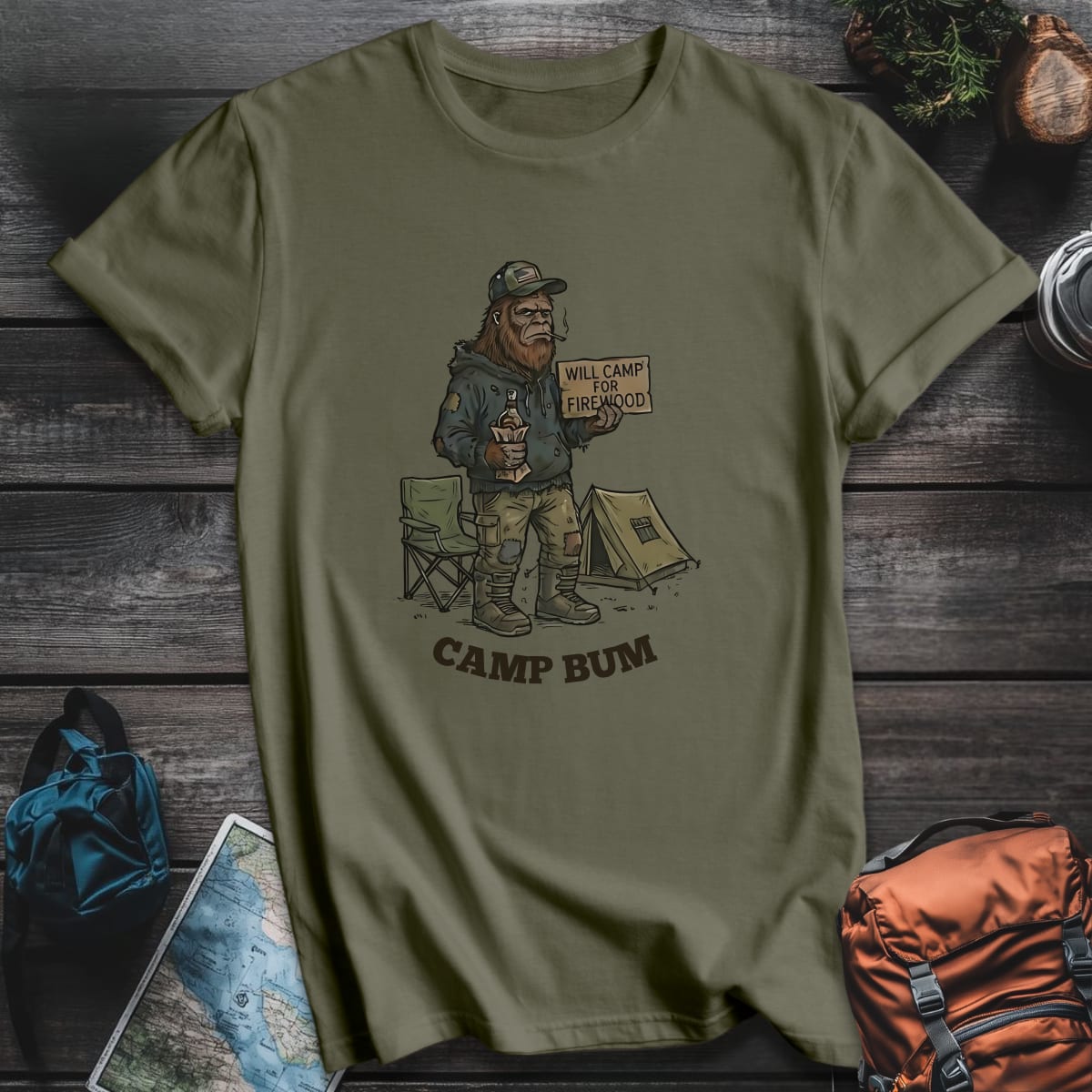 Camp Bum T-Shirt - Military Green variant