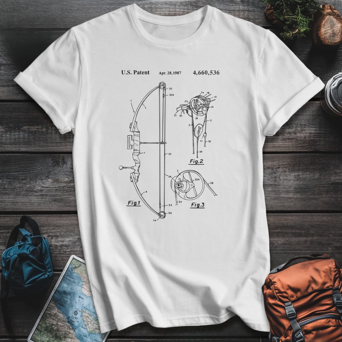 Compound Bow Patent T-Shirt - White variant