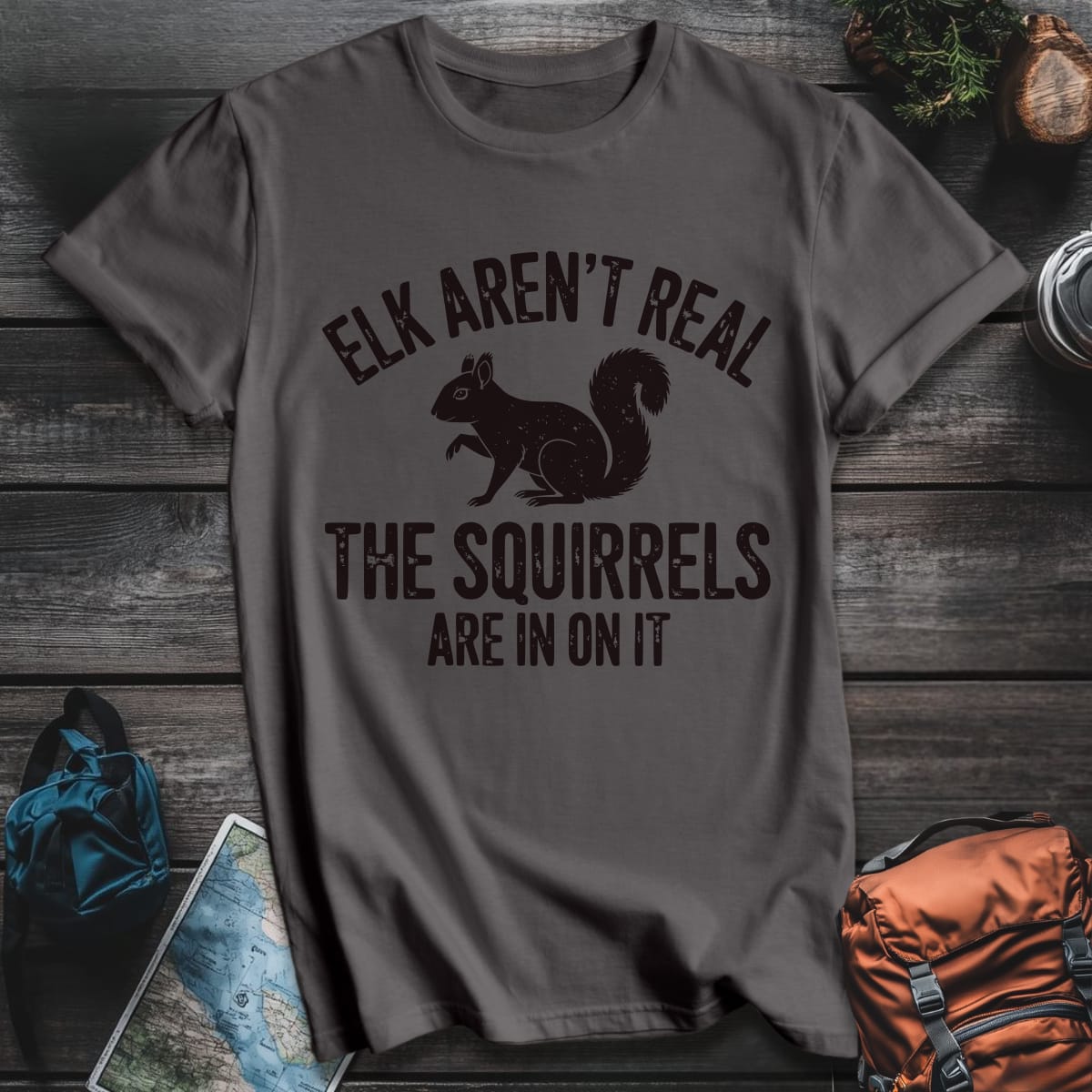 Elk Conspiracy T-Shirt - Charcoal variant