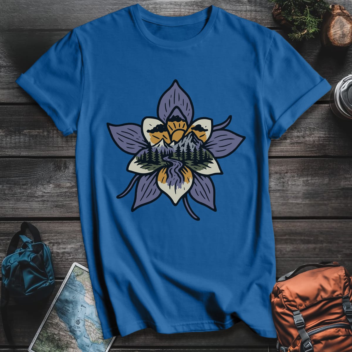 Columbine Mountain T-Shirt - Royal variant