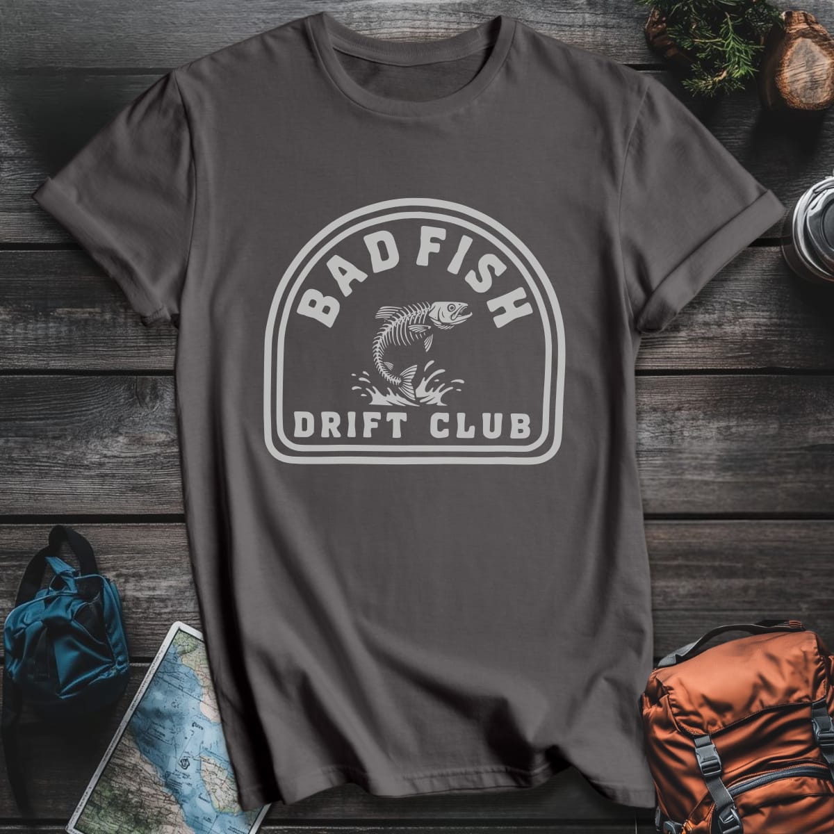 Bad Fish Drift Club T-Shirt - Charcoal variant