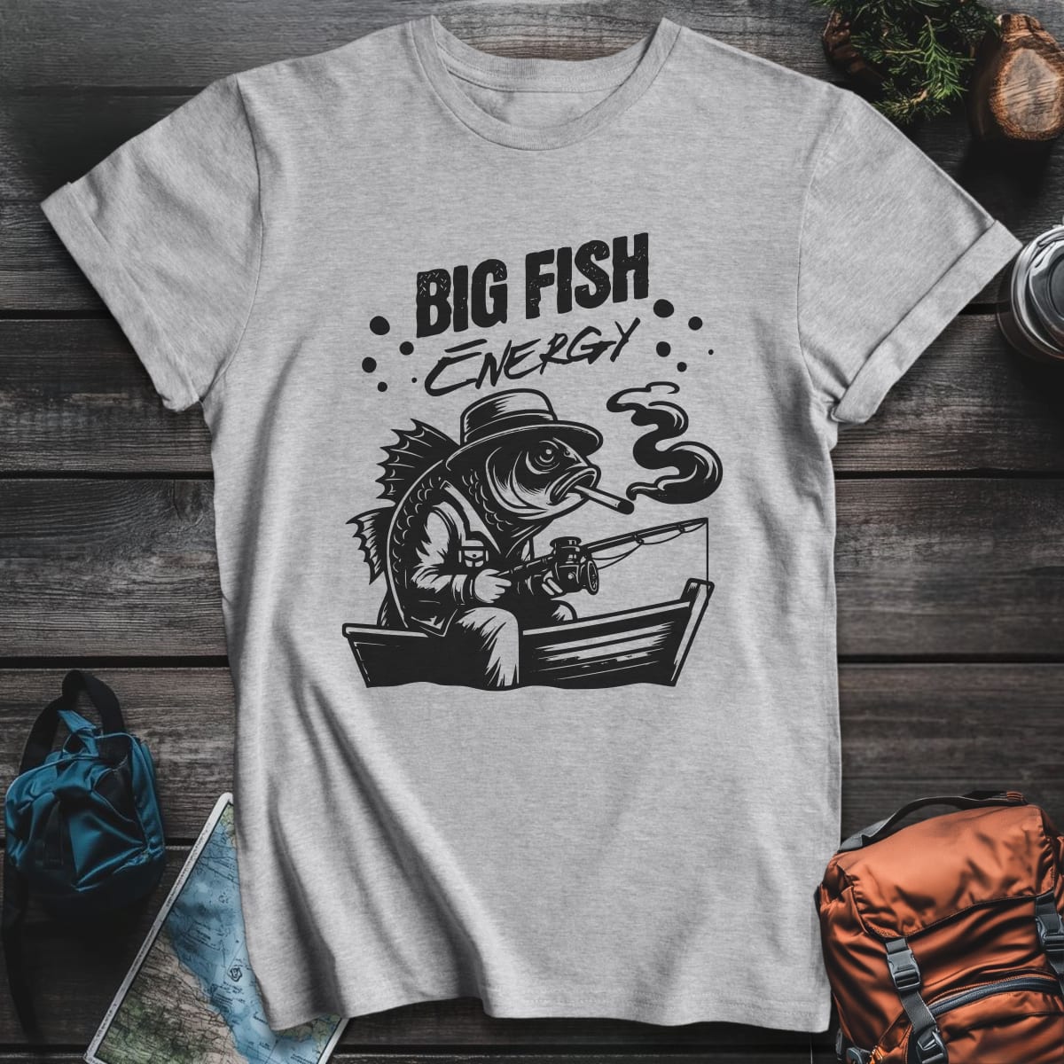 Big Fish Energy T-Shirt - Sport Grey variant