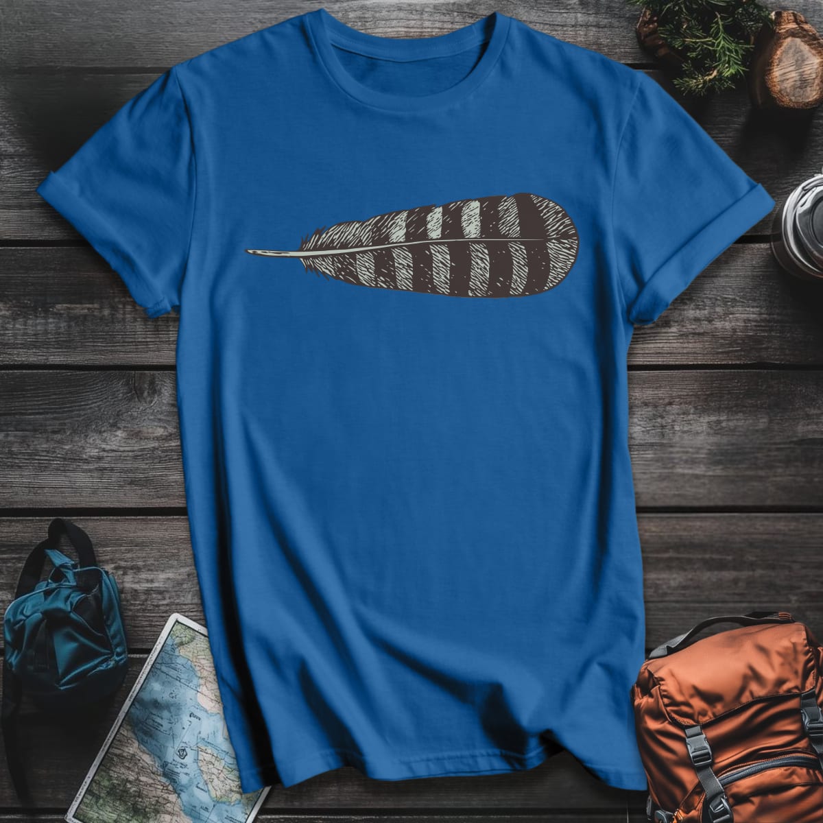 Feather Adventure T-Shirt - Royal variant
