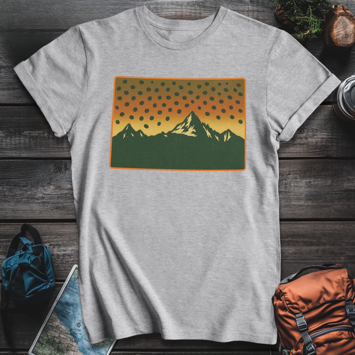 Colorado Flag Trout T-Shirt - Sport Grey variant