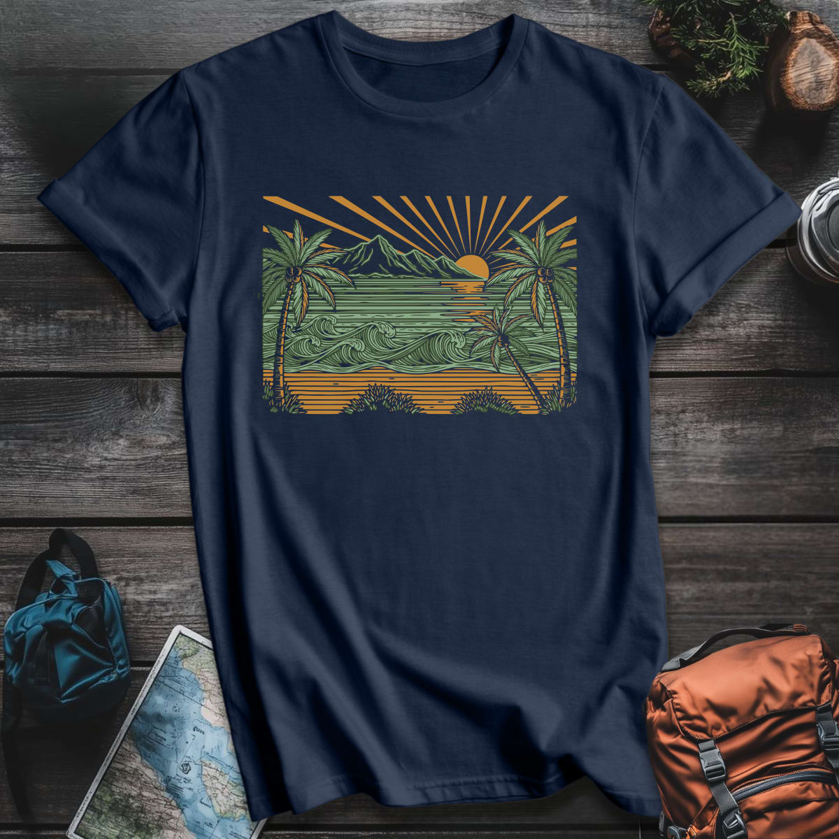 Mountain Surfscape T-Shirt - Navy variant