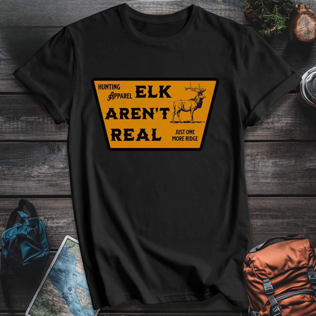 Elk Aren't Real T-Shirt - Black variant