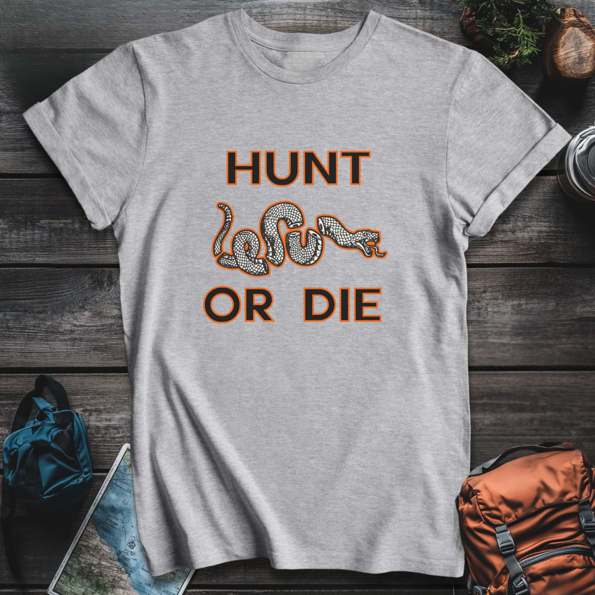 Hunt or Die T-Shirt - Sport Grey variant