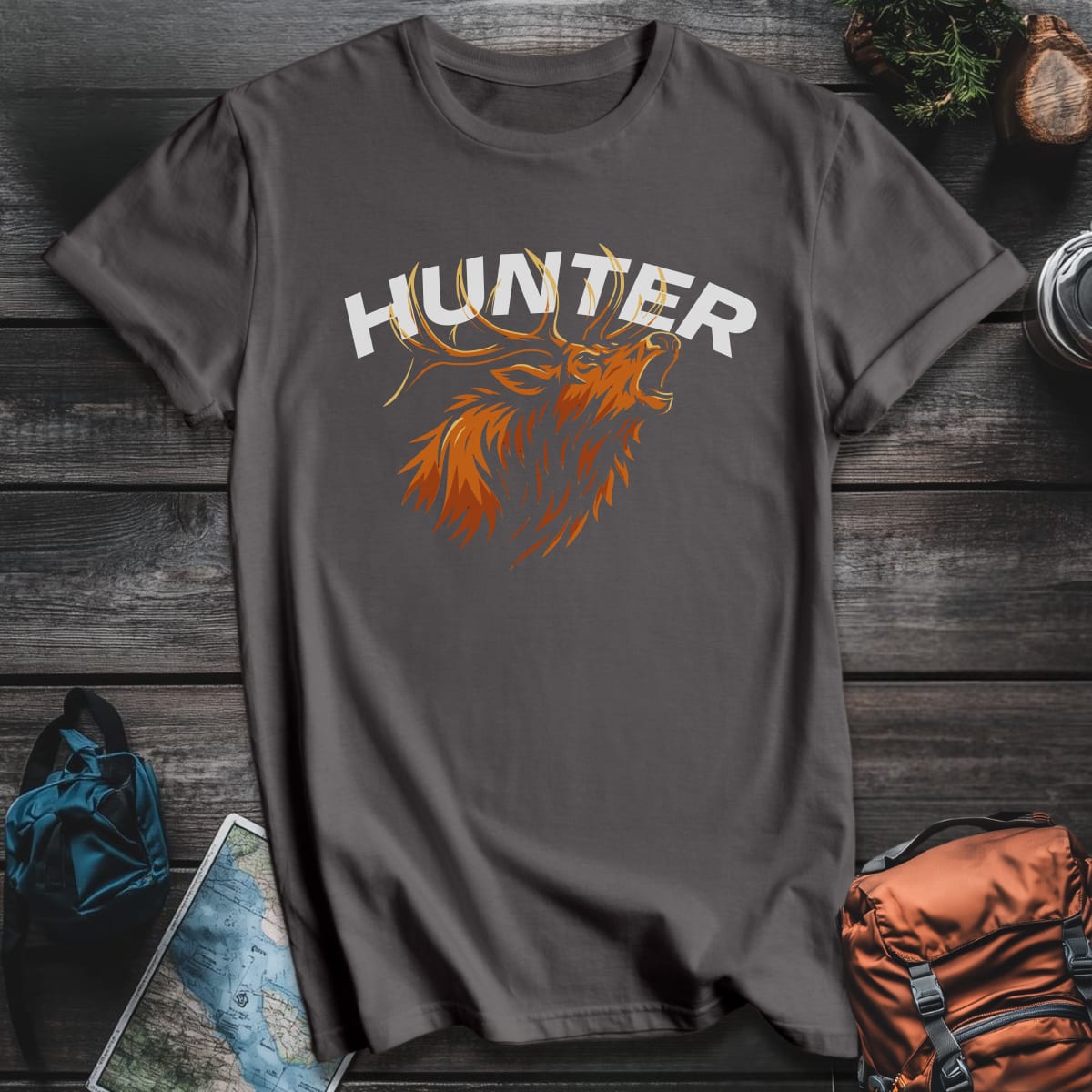 Hunt Elk T-Shirt - Charcoal variant