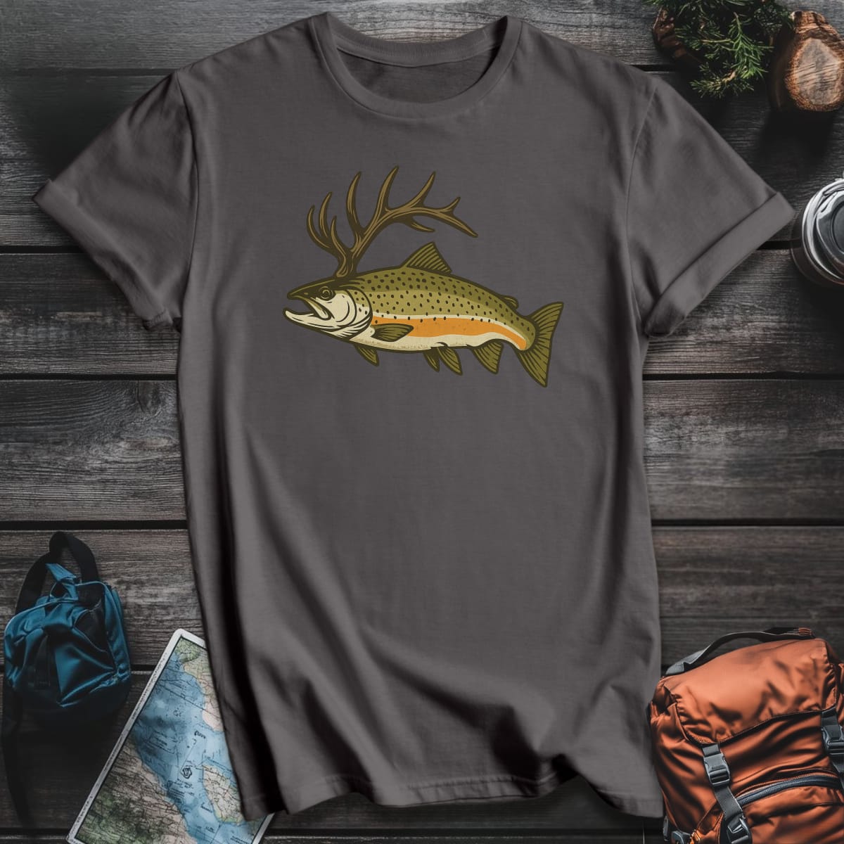 Catch & Bugle T-Shirt - Charcoal variant
