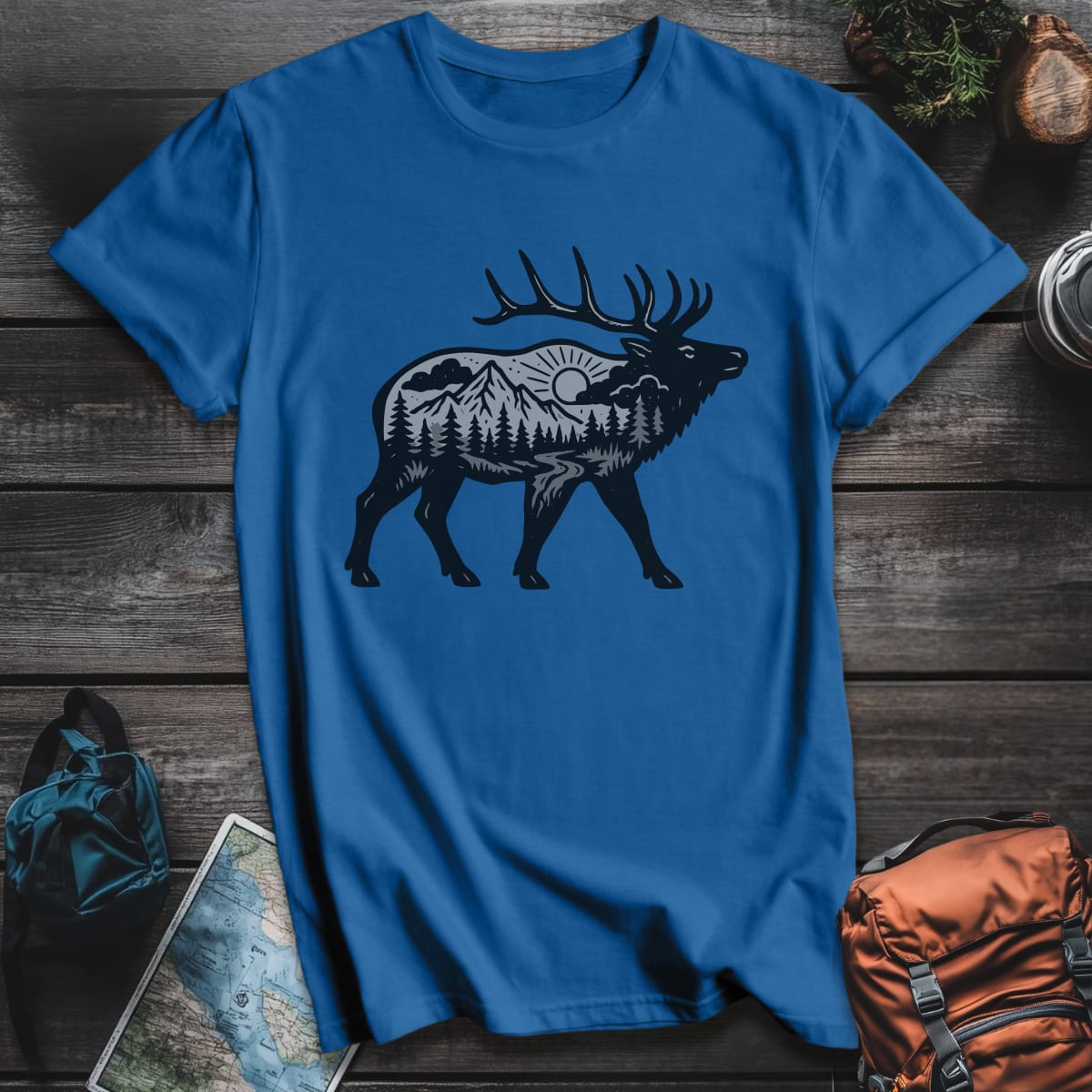 Sunset Elk T-Shirt - Royal variant