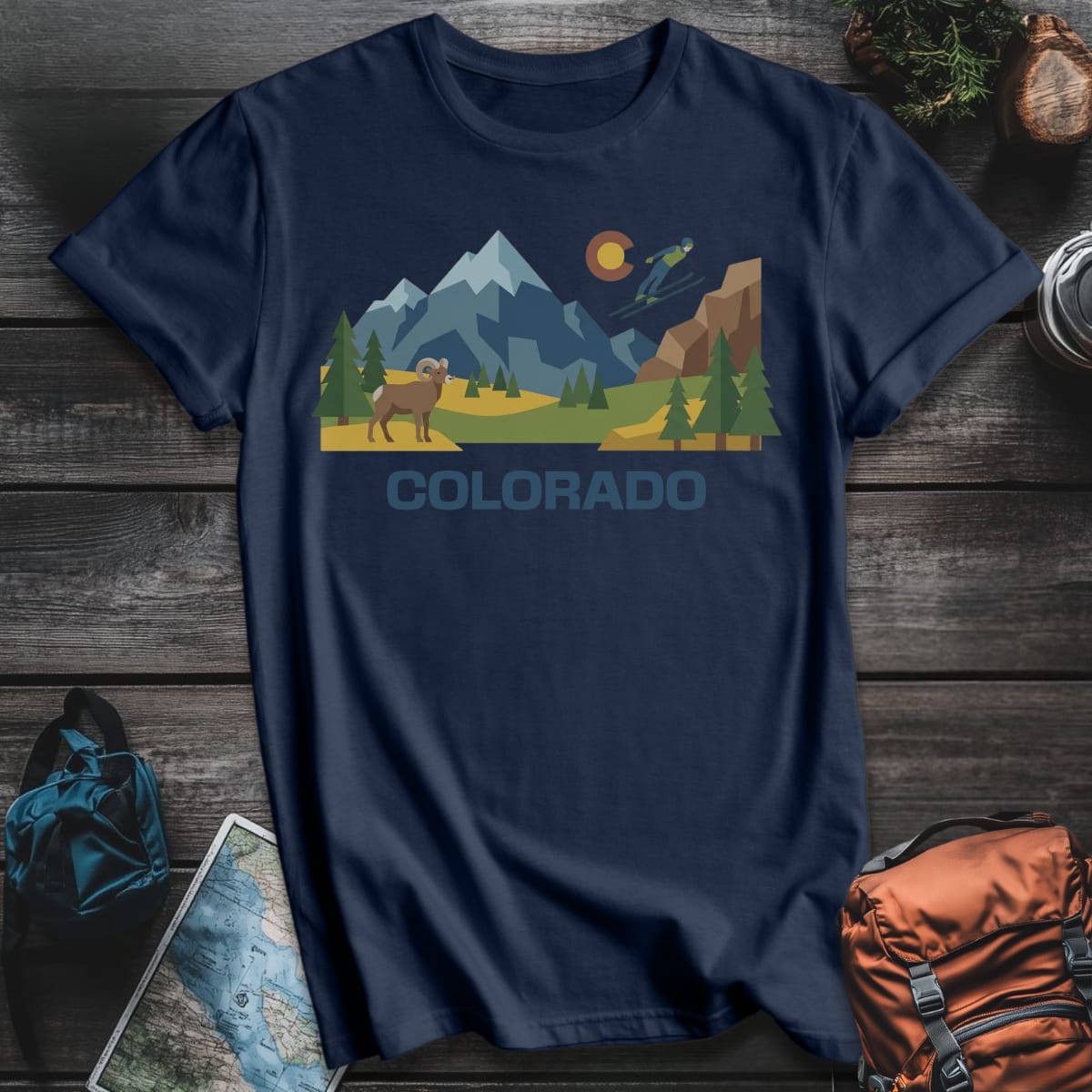 Colorado Peaks T-Shirt - Navy variant