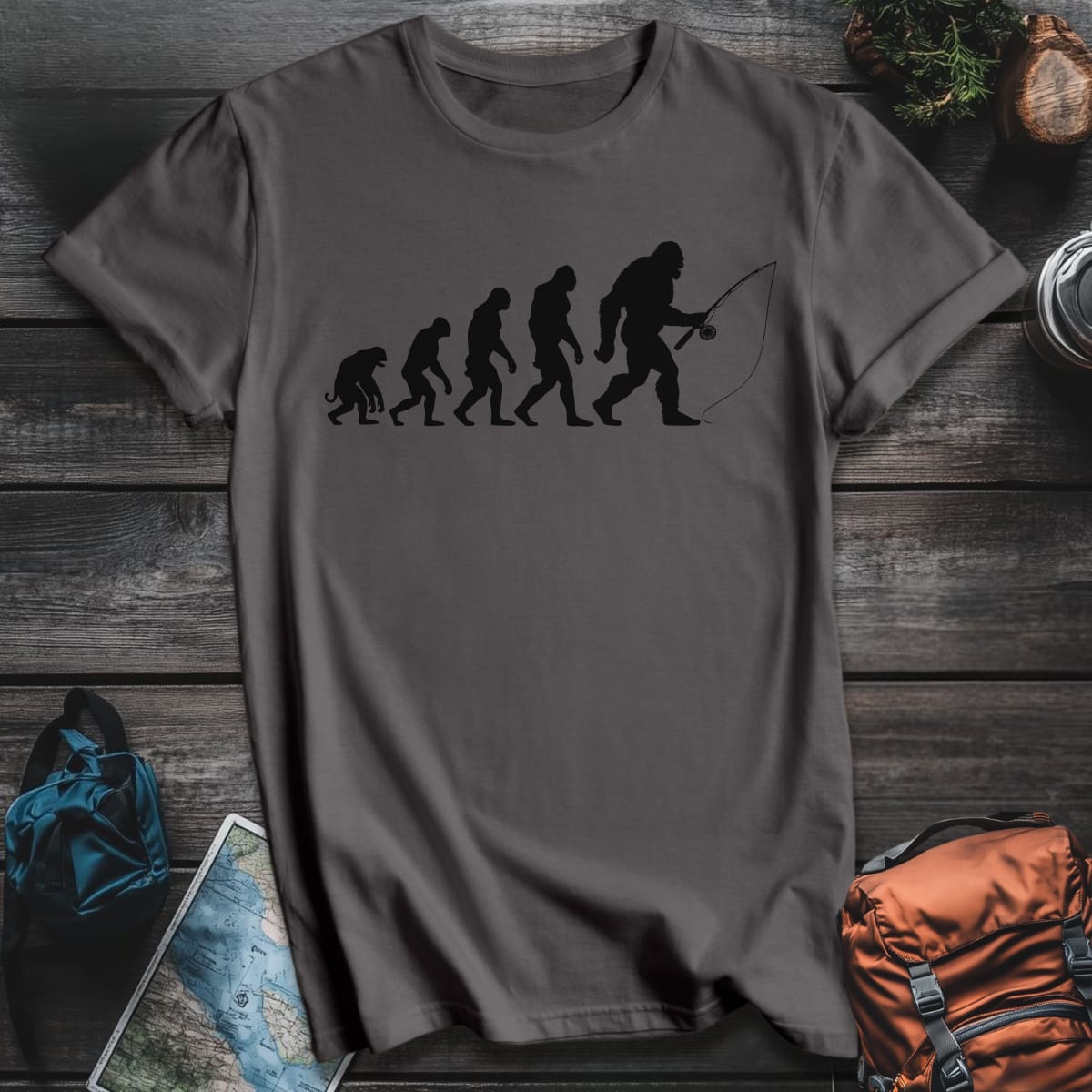 Fly Fishing Evolution T-Shirt - Charcoal variant