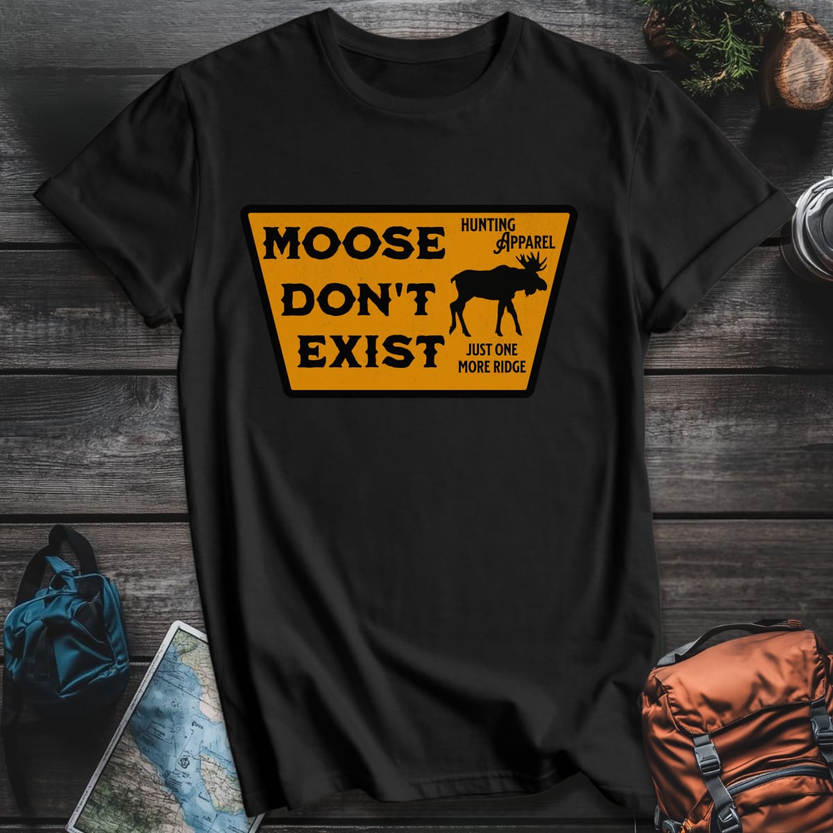 Moose Don't Exist T-Shirt - Black variant