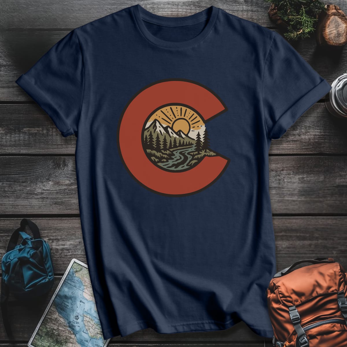 Colorado Sunrise T-Shirt - Navy variant