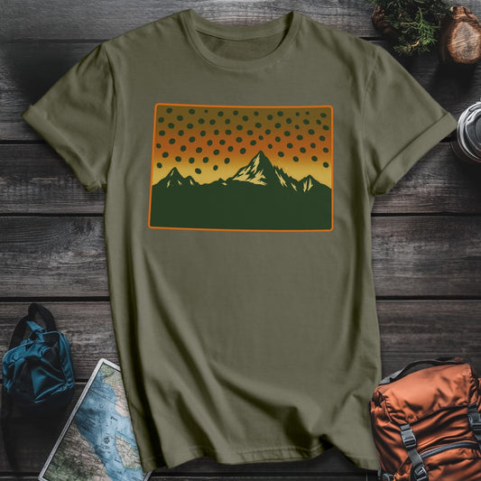 Colorado Flag Trout T-Shirt - Military Green variant