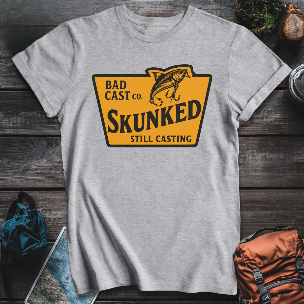 Skunked Fishing Co T-Shirt - Sport Grey variant