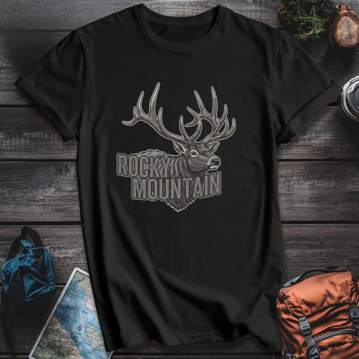 Rocky Mountain Elk T-Shirt - Black variant