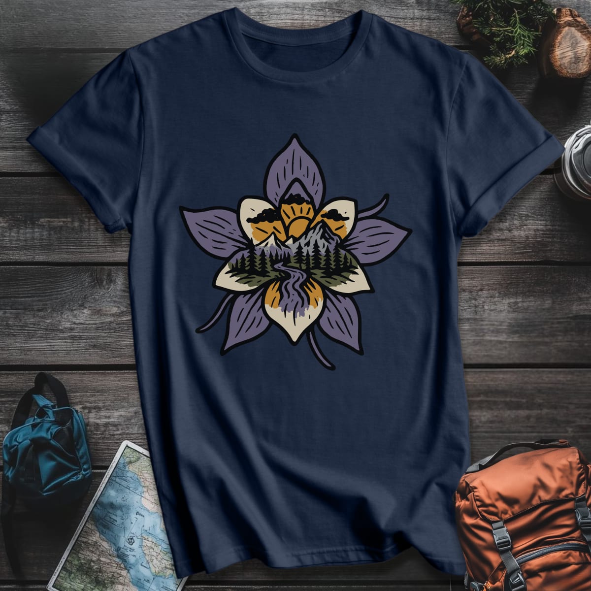 Columbine Mountain T-Shirt - Navy variant