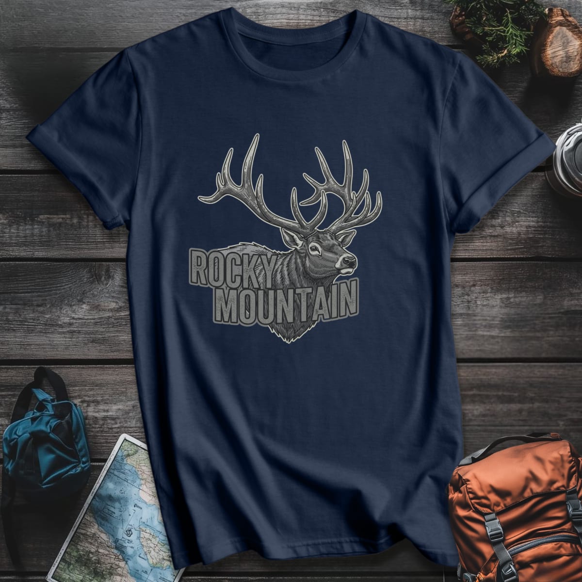 Rocky Mountain Elk T-Shirt - Navy variant